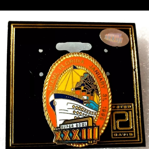 Peter David Super Bowl XXXIII 01/31/1999 Denver Broncos NFL Football Ovl Pin MOC - Picture 2 of 5